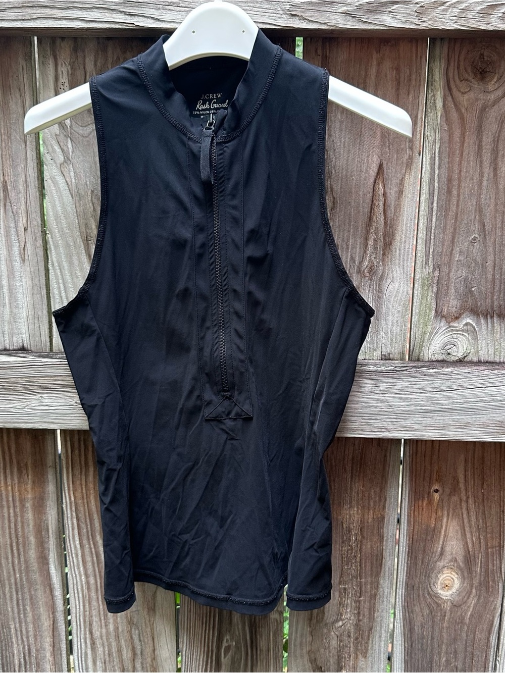 J. Crew Black Sleeveless Zip-Front Swim Rashguard